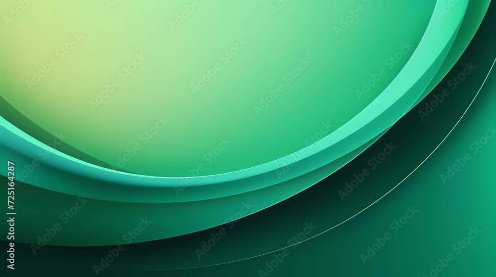 Poster green gradient background. smooth color combination of abstract circle paper cut. generative ai