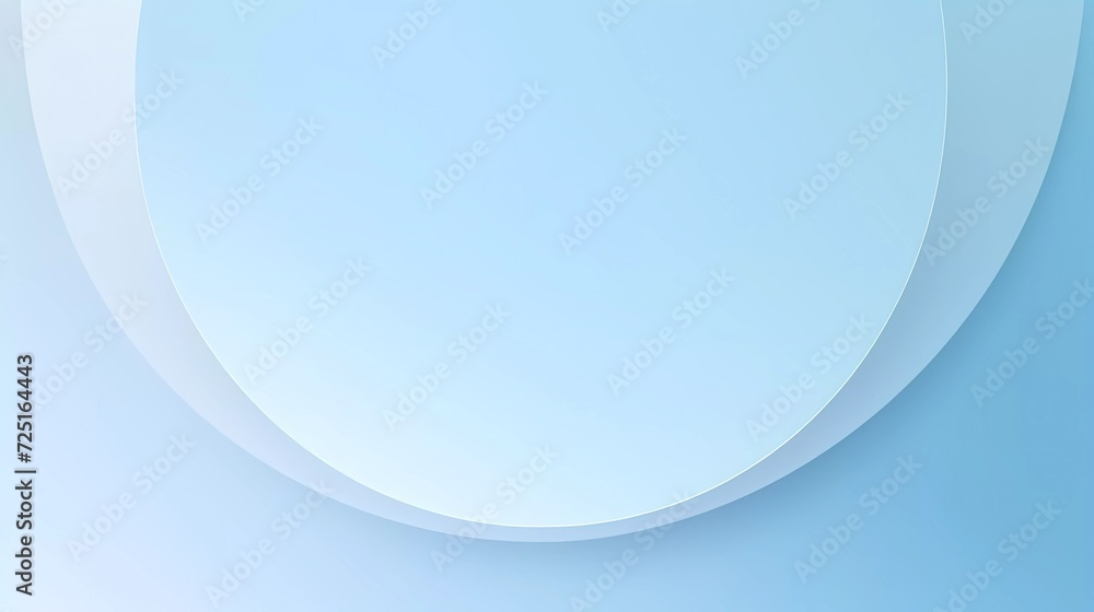 Poster light blue gradient background. smooth color combination of abstract circle paper cut. generative ai