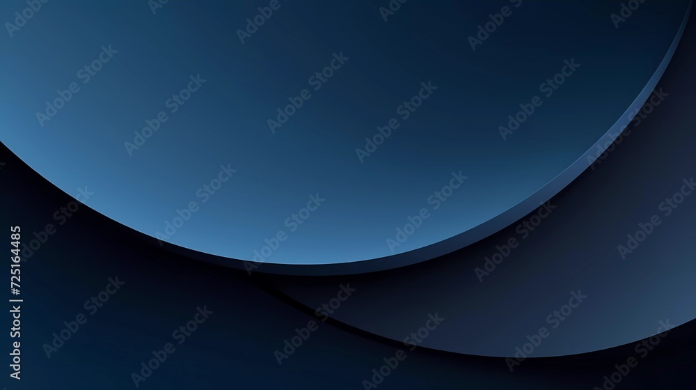 Poster dark blue gradient background. smooth color combination of abstract circle paper cut. generative ai