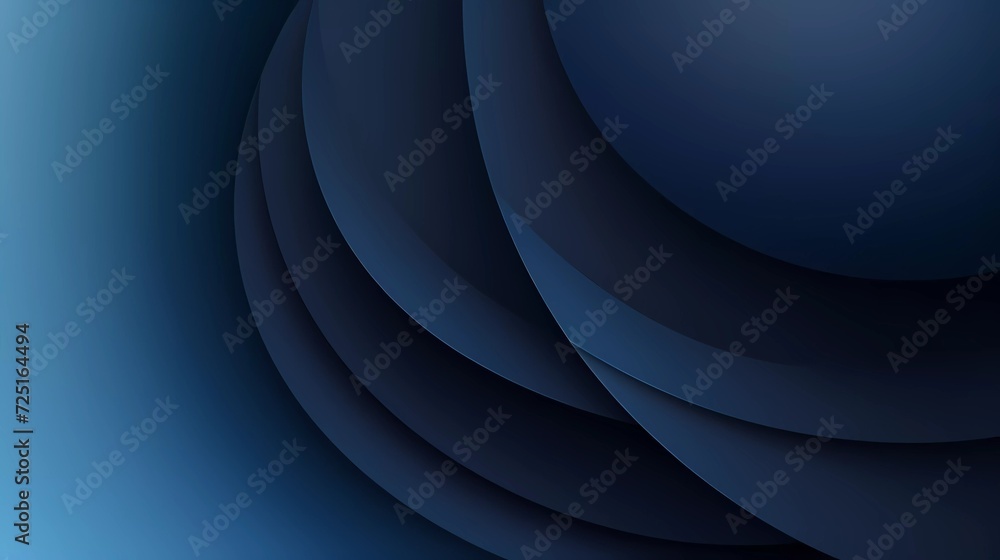 Poster dark blue gradient background. smooth color combination of abstract circle paper cut. generative ai