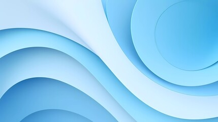 Light blue gradient background. Smooth color combination of abstract circle paper cut. generative ai
