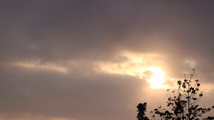 View of the evening sky on the volleyball court