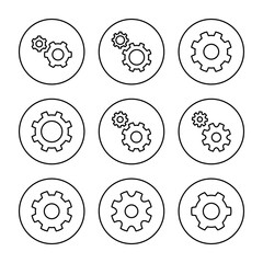 setting Icon set vector. Cog settings sign and symbol. Gear Sign