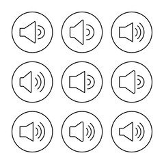 Speaker icon set vector. volume sign and symbol. loudspeaker icon. sound symbol