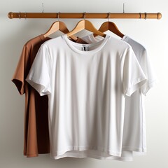 Fototapeta premium Plain T shirt hanger, place for text or logo 