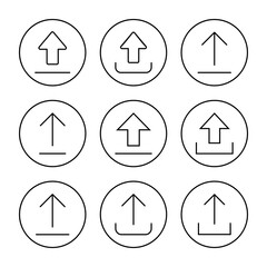 Upload icon set vector. load data sign and symbol