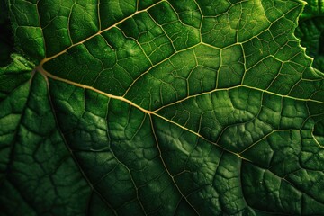 Obraz premium Macro of green leaves Generated by AI