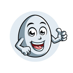 Egg Cartoon Character Thumbs up vector illustration - Happy cute Egg cartoon mascot