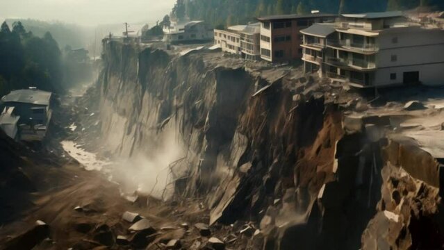 landslide natural disaster, footage, 4k footage, videos
