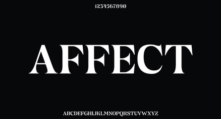 Minimalistic font for logo design. Vector alphabet with two sets of letters.