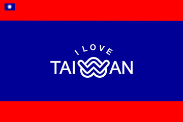 Vector is the word "I LOVE TAIWAN. WHITE, BLUE AND RED.