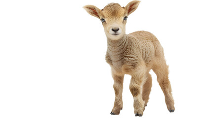 Baby Goat Standing in Front of White Background