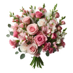 bouquet of roses, lily, wedding,  transparent background