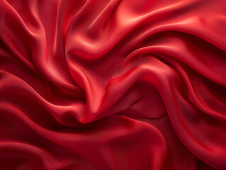 Obraz premium red satin fabric, red cloth for the background, texture flowing on wide background