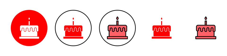 Cake icon set illustration. Cake sign and symbol. Birthday cake icon