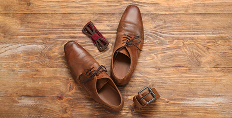 Greeting card for Happy Father's Day with male accessories