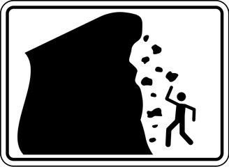 Road Warning Sign, Falling Rocks , Falling Ice