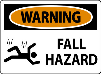 Fototapeta premium Warning Sign, Fall Hazard