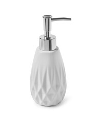 Bath accessory. Liquid soap dispenser isolated on white
