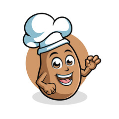 Potato Cartoon Character Showing Ok Sign vector illustration - Happy Cute Potato cartoon mascot