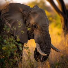 High-Resolution Photograph of African Elephant in Natural Habitat