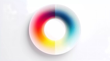 White background, Abstract geometric circle ring color shape. generative ai