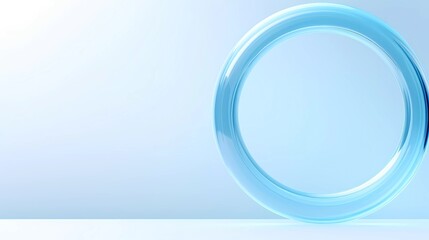 Light blue background, Abstract geometric circle ring color shape. generative ai