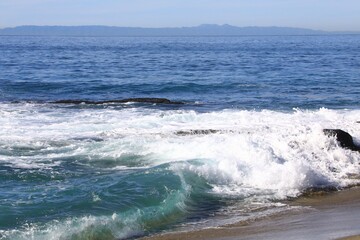 Wave breaking on a beach 