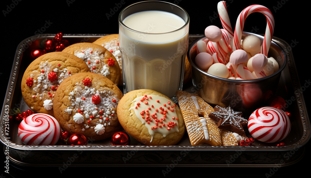 Poster homemade chocolate chip cookie, a sweet winter indulgence generated by ai