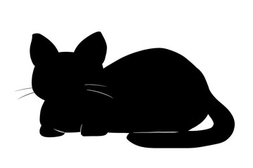 黒猫の影絵