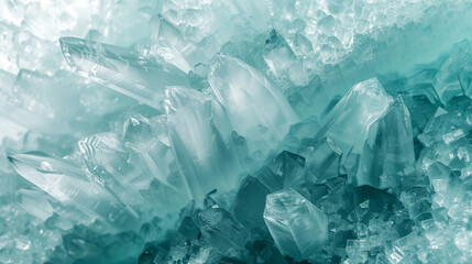 Crystalline mint patterns, abstract ice crystal formation, background
