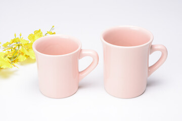 ピンクのマグカップ