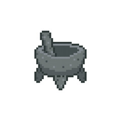 Obraz premium Stone molcajete, pixel art object