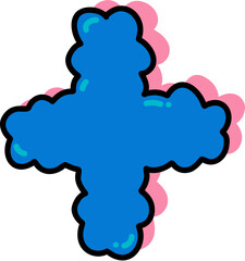 Cartoon Comic Cloud Alphabet Illustration Letters And Numbers And Symbols