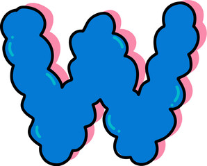 Cartoon Comic Cloud Alphabet Illustration Letters And Numbers And Symbols