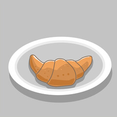 vector of croissant on white plate