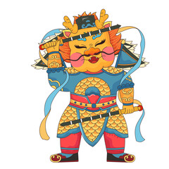 Chinese style illustration to celebrate the Chinese New Year of the Dragon
