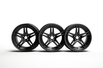 wheels with tires isolated on white background