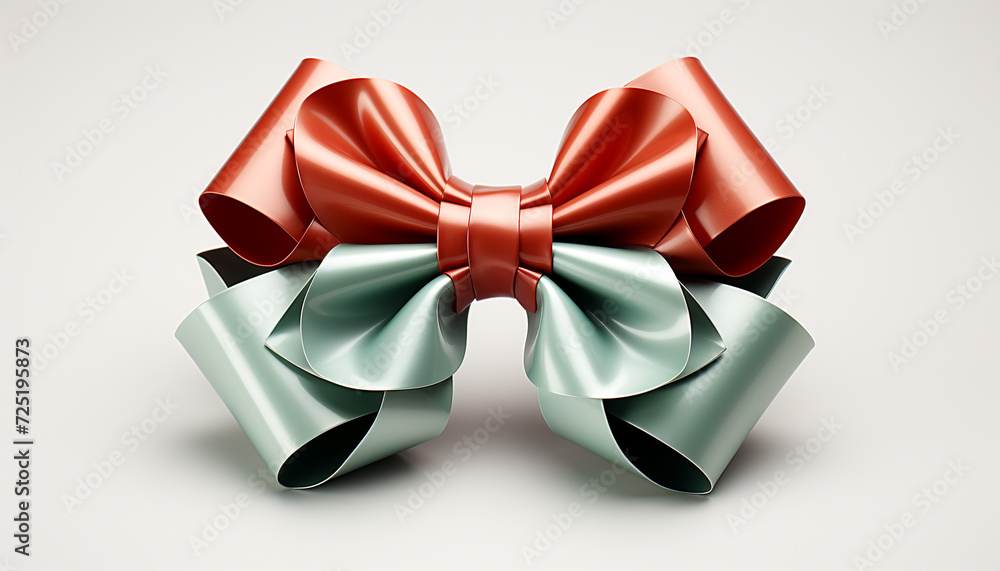 Wall mural shiny gift box with tied satin bow generated by ai