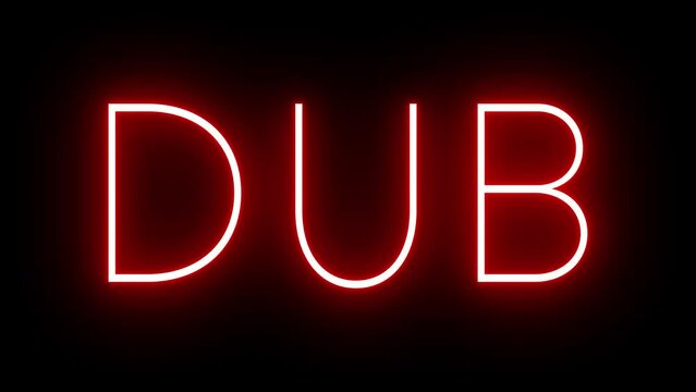 Red retro neon sign with the three-letter identifier for DUB Dublin International Airport