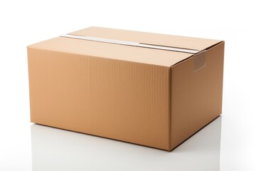 Close-up cardboard box on white background