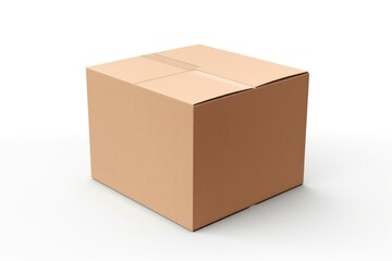 Close-up cardboard box on white background