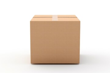 Close-up cardboard box on white background