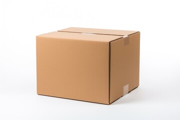 Close-up cardboard box on white background