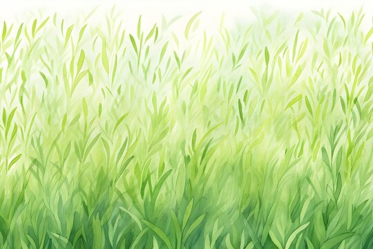 Watercolor grass texture meadow wallpaper background hand-drawn illustration for nature season environment theme