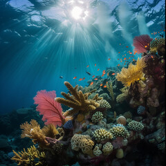 High-Resolution Tropical Coral Reef Travel Photography