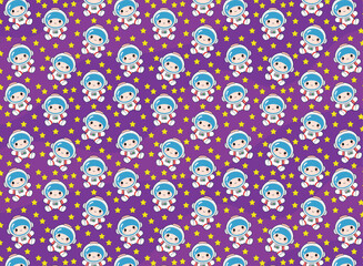 Cute astronautpattern, children's print, for children's backgrounds and fabrics