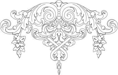 Sketch vector illustration design ornamental classical vintage ethnic floral traditional roman motif