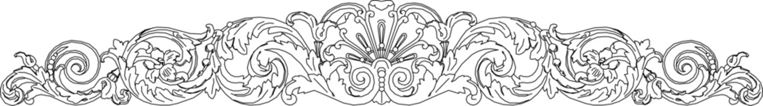 Sketch vector illustration design ornamental classical vintage ethnic floral traditional roman motif