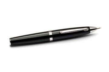 Close-up wooden pen on white background